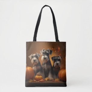 Schnauzer Valp Höstglädje Pumpa Tygkasse