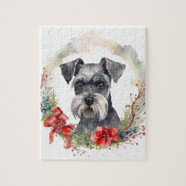 Schnauzer-Valpen för julfrö Pussel (Vertikal)