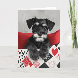 Schnauzer-valpkort för Alla hjärtans dag Tack Kort