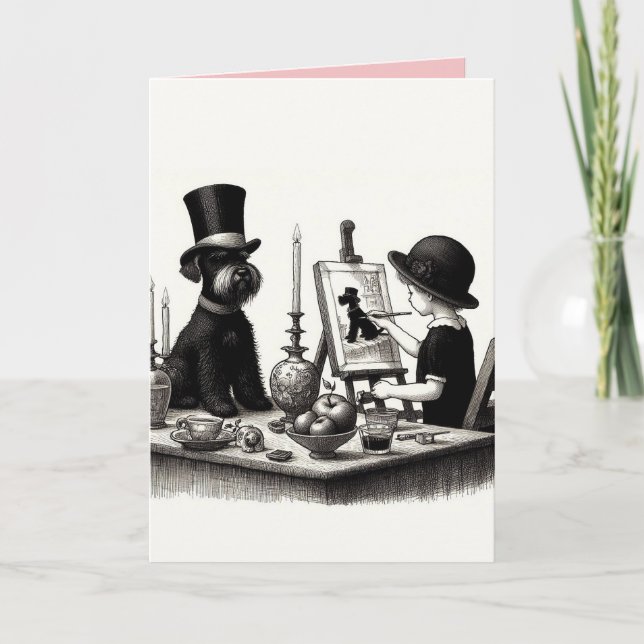 Schnauzer Vickat Greeting Card Kort (Framsida)
