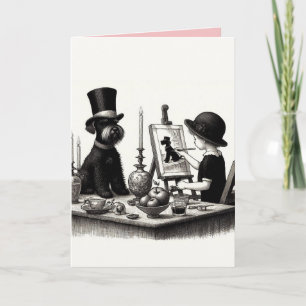Schnauzer Vickat Greeting Card Kort