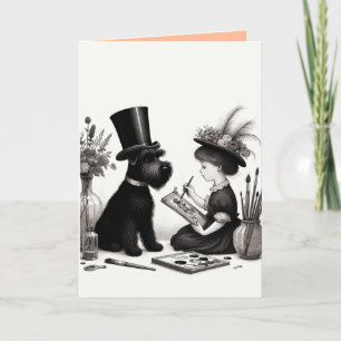 Schnauzer Vickat Greeting Card Kort