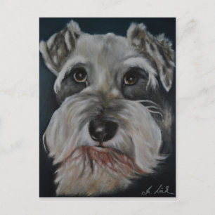 Schnauzer-vykort för målning vykort