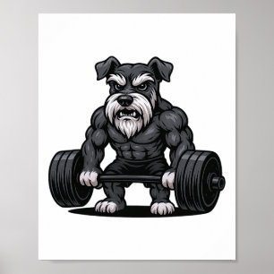 Schnauzer Weightlift Bodybuilding der Workout Gym Poster