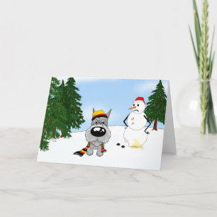 Schnauzer Winter Scene Helgkort