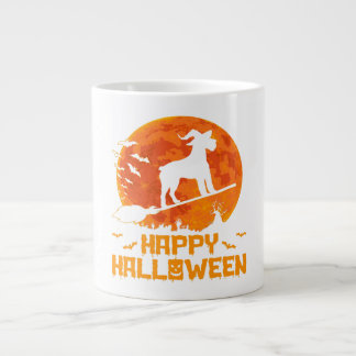 Schnauzer Witch Broomstick Halloween Gift Jumbo Mugg