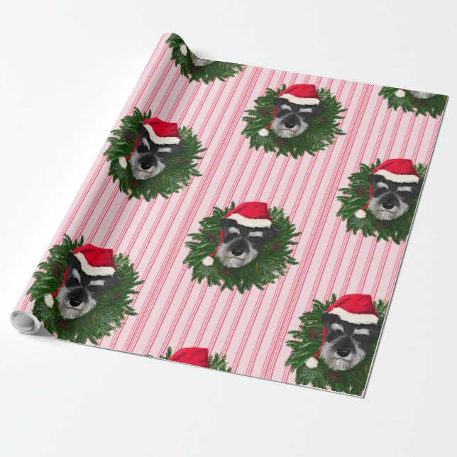 Schnauzer Wrapping Paper Presentpapper (Utrullad)