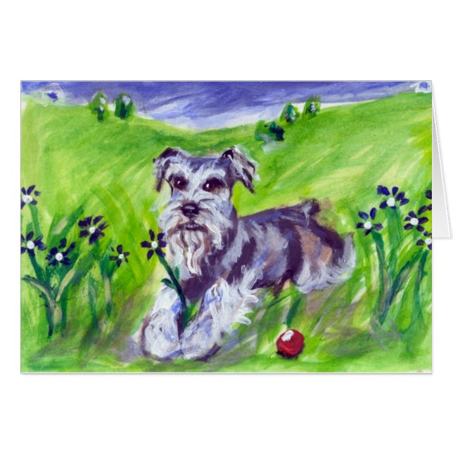 Schnauzerblommaeater Hälsningskort (Framsidan Horizontal)