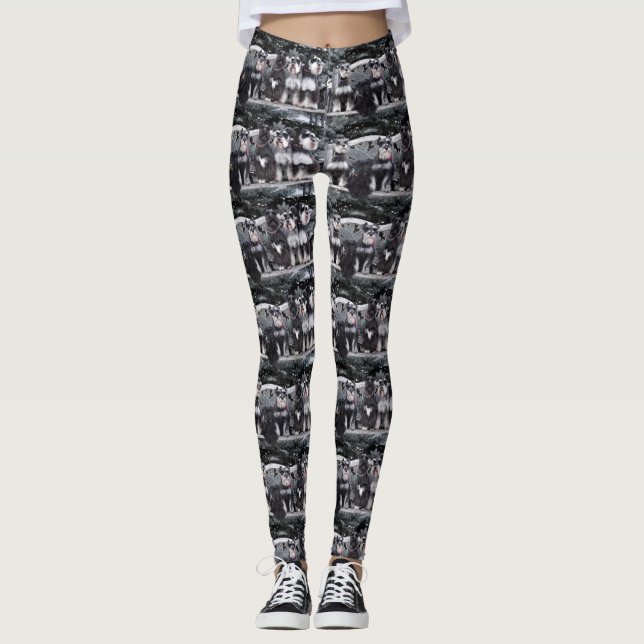 Schnauzerdamasker Leggings (Framsida)