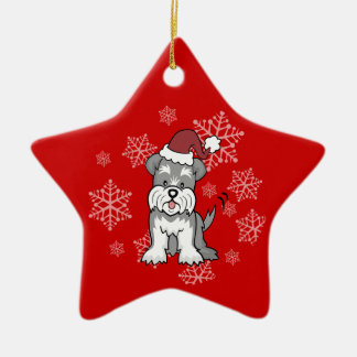 Schnauzerhundprydnad Julgransprydnad Keramik