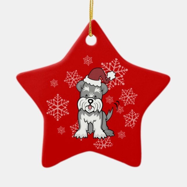 Schnauzerhundprydnad Julgransprydnad Keramik (Framsidan)