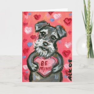 Schnauzerhundvalentin Helgkort