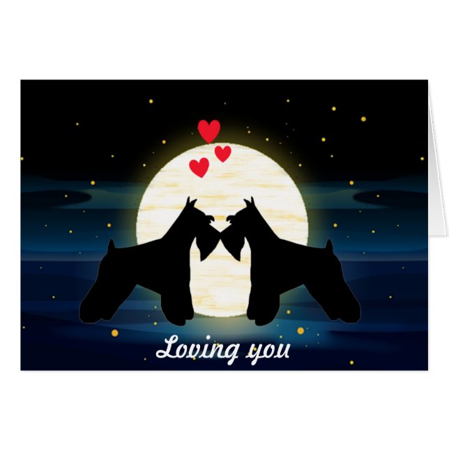 Schnauzerkärlek Hälsningskort (Framsidan Horizontal)