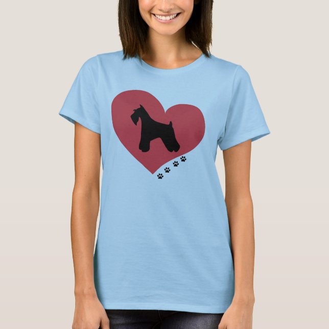 Schnauzerkärlek Tee Shirt (Framsida)