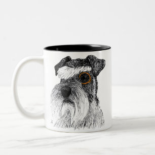 schnauzermonokle Två-Tonad mugg