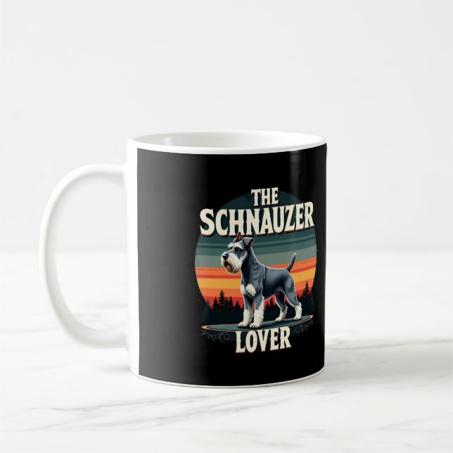 Schnauzern älskare - Retro Hunddesign  Kaffemugg (Vänster)