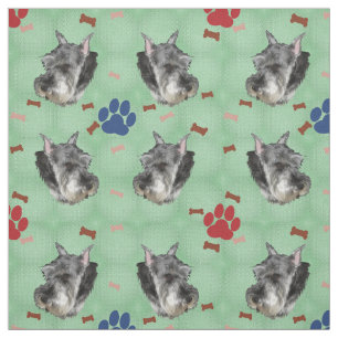 Schnauzerporträtt Tyg