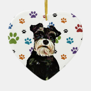 Schnauzerprydnad Julgransprydnad Keramik