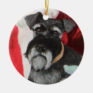 schnauzerprydnad julgransprydnad keramik
