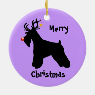 Schnauzerrenjul Julgransprydnad Keramik