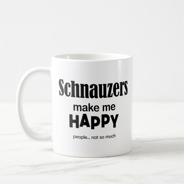Schnauzers gör mig Lycklig Kaffemugg (Vänster)