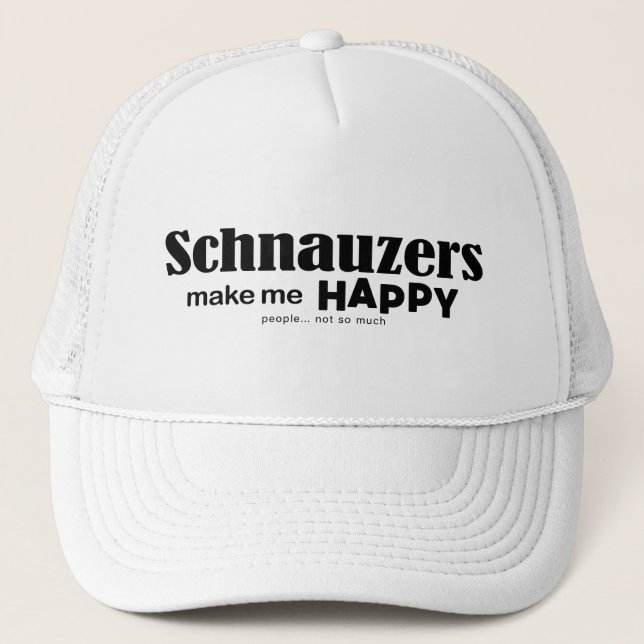 Schnauzers gör mig Lycklig Keps (Framsida)