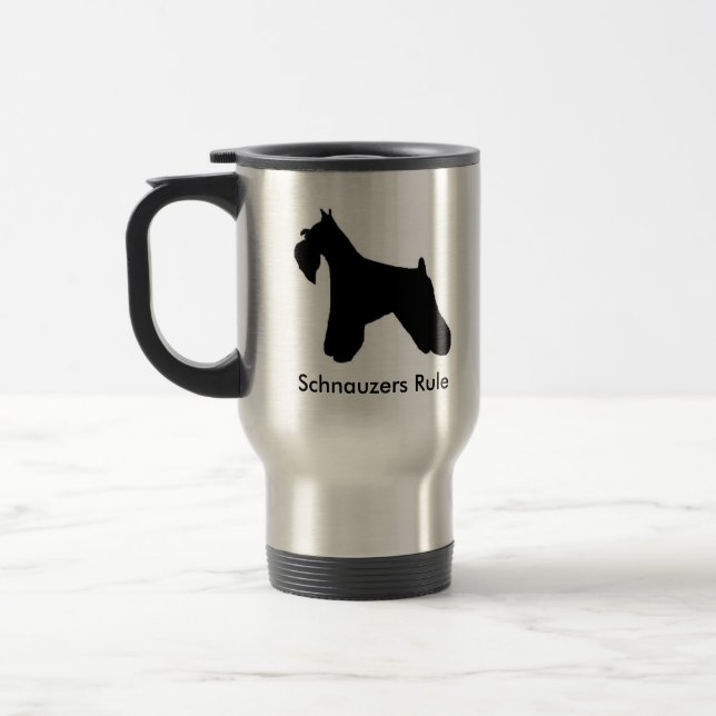 Schnauzers härskar travel mug resemugg (Vänster)