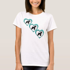 Schnauzers Hearts och Rand Shirt T Shirt