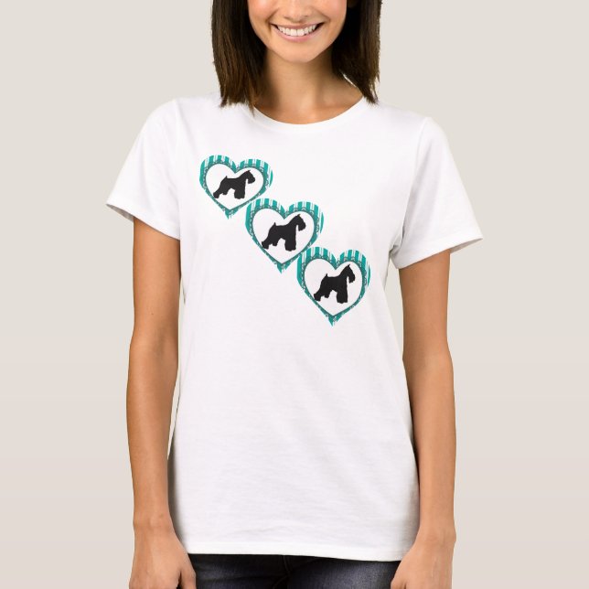 Schnauzers Hearts och Rand Shirt T Shirt (Framsida)