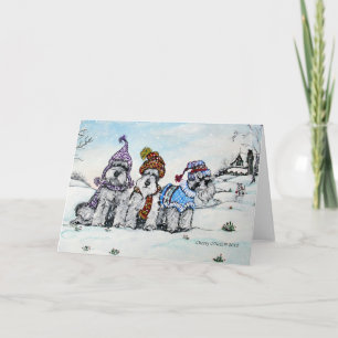 Schnauzers i vinter helgkort