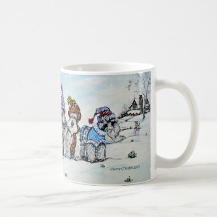 Schnauzers i vinter kaffemugg