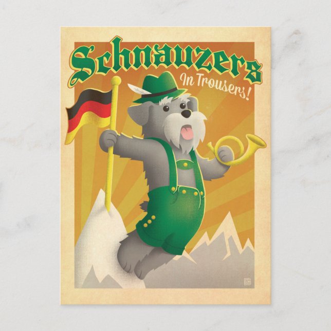 Schnauzers med trosor vykort (Framsida)