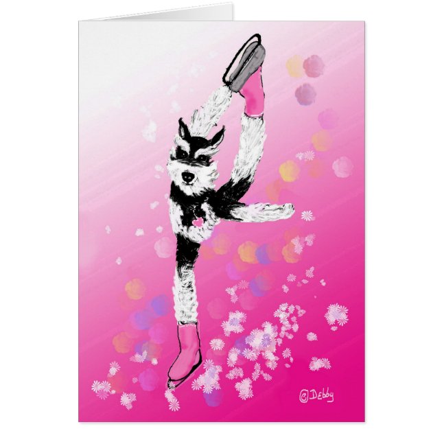 Schnauzers på is II Hälsningskort (Framsidan)