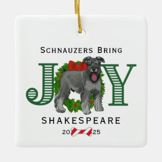Schnauzers tar med sig Joy Wandan Julgransprydnad Keramik