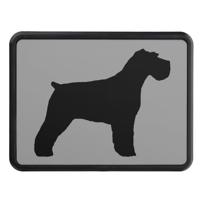 SchnauzerSilhouette (det naturliga öron) Dragkroksskydd (Framsidan)