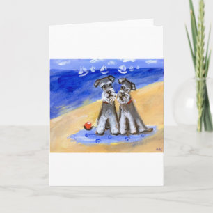 Schnauzerstrandkärlek Helgkort