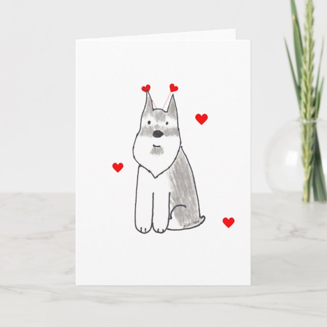 Schnauzervalentinöron Helgkort (Framsida)