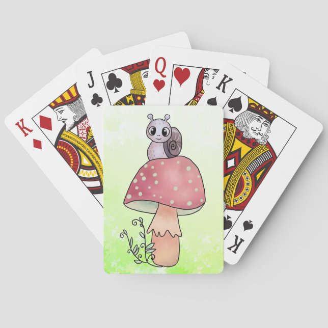 Schnecke mit Pilz Casinokort (Baksidan)