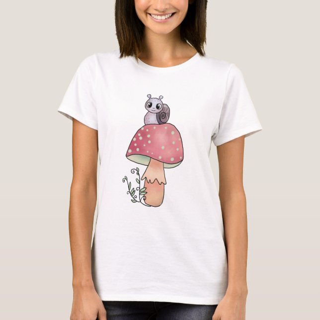 Schnecke mit Pilz T Shirt (Framsida)