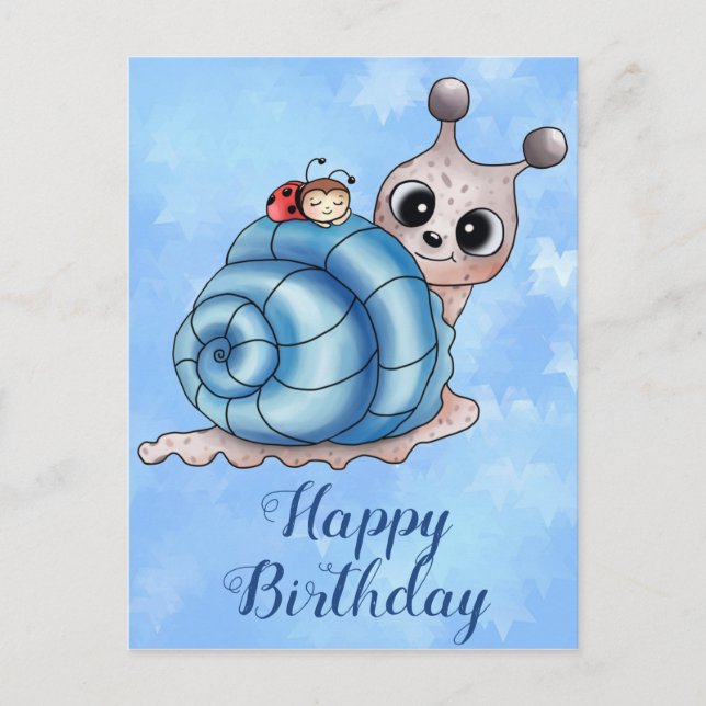 Schneckenhaus blau vykort (Framsida)