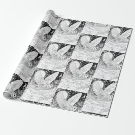 Schnee-Eule im Flug unterm Sternenhimmel Presentpapper