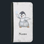 Schneeballschlacht  plånboksfodral för samsung galaxy s5<br><div class="desc">Pinguin mit Schneeball</div>