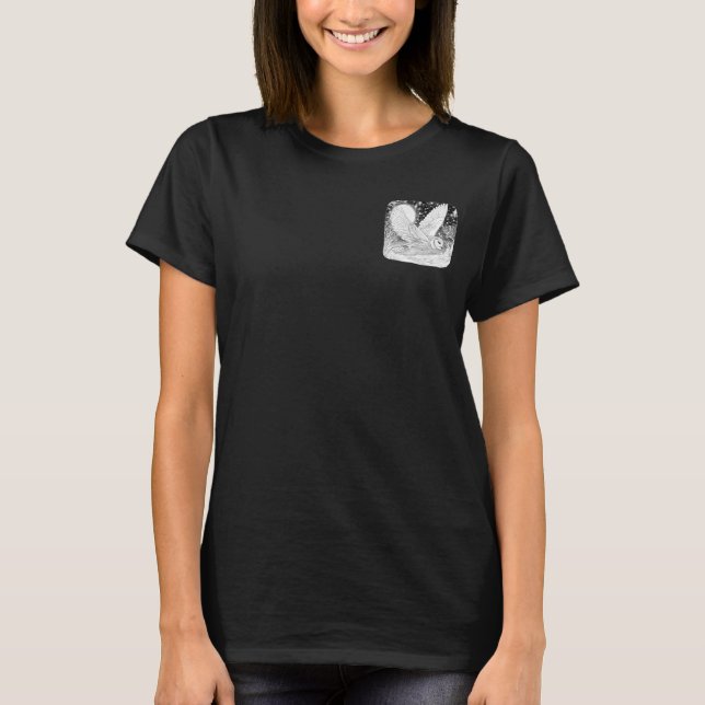 Schneeeule Magische Eule bei Nacht Sternenhimmel T Shirt (Framsida)