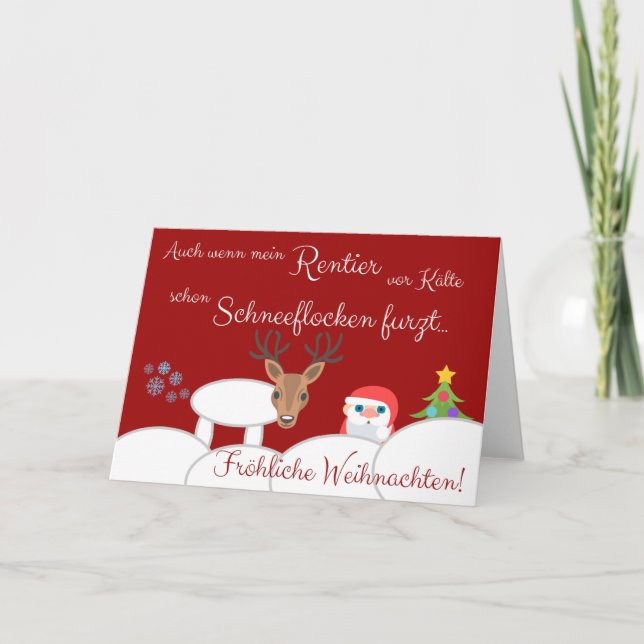 Schneeflocken furzendes Rentier zu Weihnachten! Kort (Framsida)