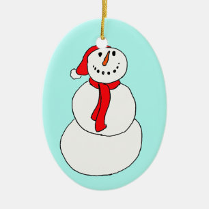 Schneemann Julgransprydnad Keramik