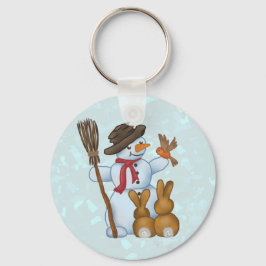 Schneemann mit tieren nyckelring