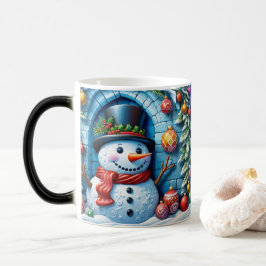 Schneemann mit Weihnachtsdeko -  Magisk Mugg