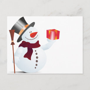 Schneemann / Snögubbe för jul / X-mas Helg Vykort