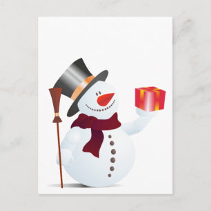 Schneemann/Snögubbe för jul/X-mas Helg Vykort