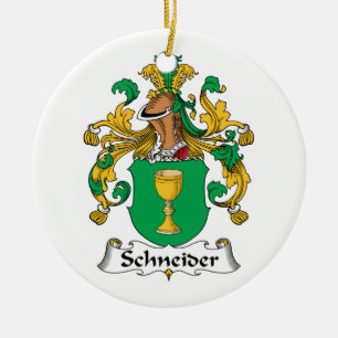 Schneider familjvapensköld julgransprydnad keramik